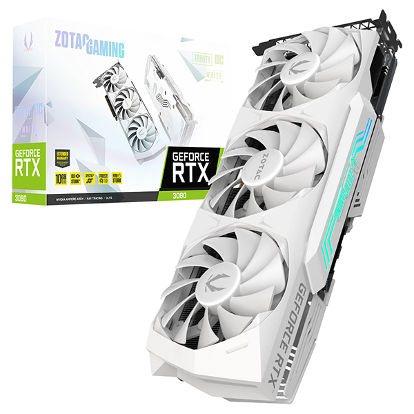 조텍, 화이트 감성 얹은 ‘ZOTAC GAMING 지포스 RTX 3080 TRINITY OC White’ 출시 > 최신 뉴스 - 하드웨어 배틀(Hardware Battle)