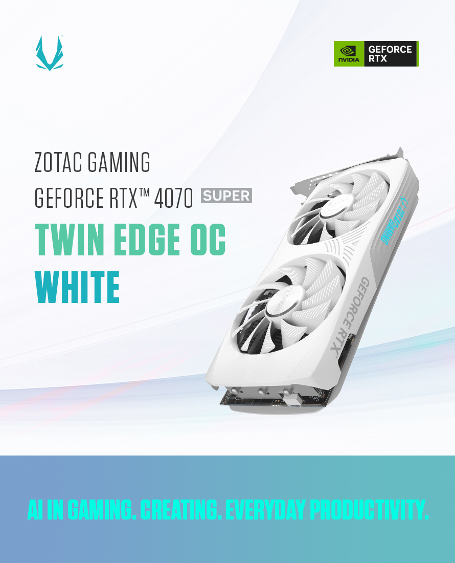 SUPER 화이트 2팬의 등장, ZOTAC GAMING RTX 4070 SUPER Twin Edge OC White 출시 > 최신 뉴스  - 하드웨어 배틀(Hardware Battle)